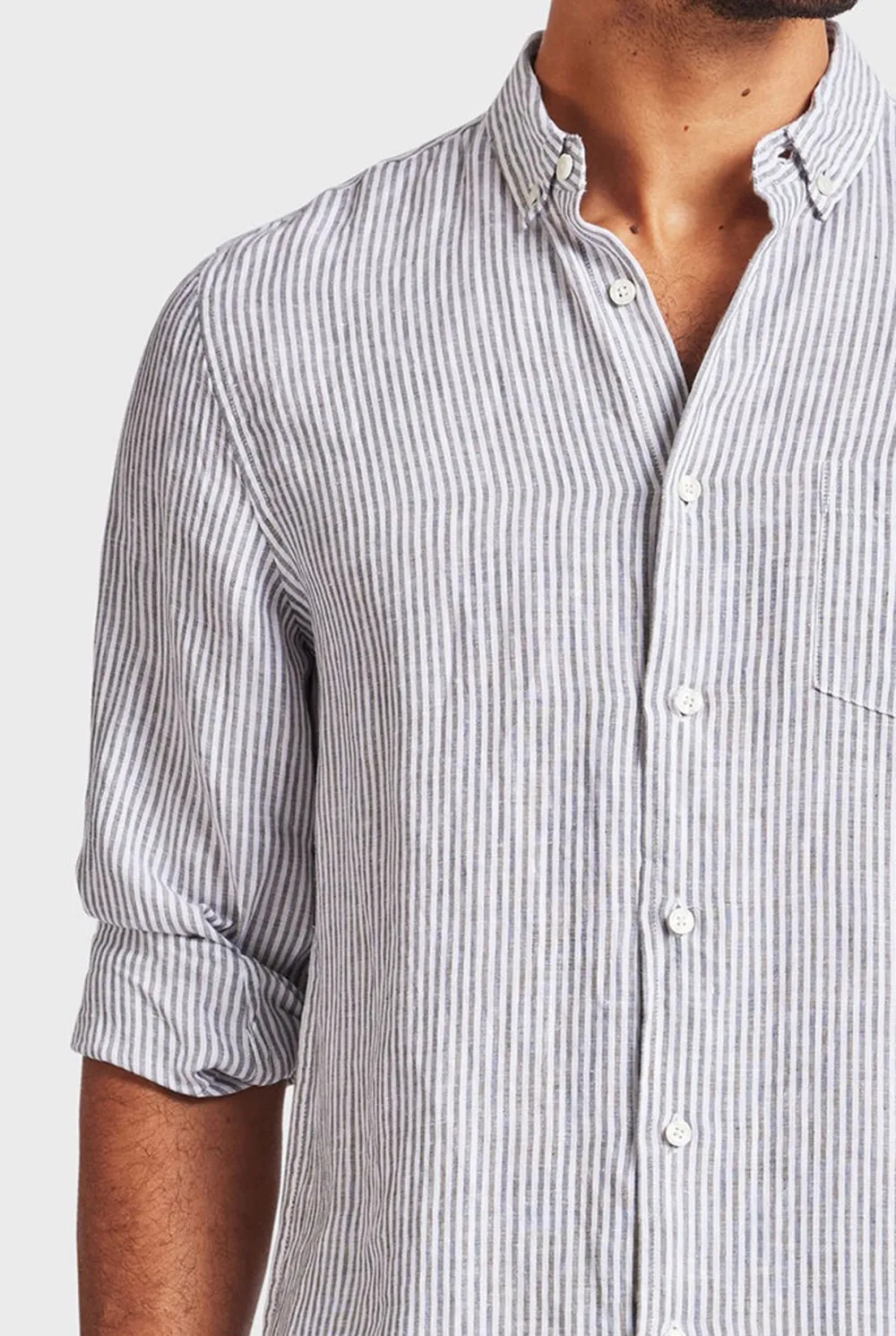 Rory Linen Shirt- Smoke pine