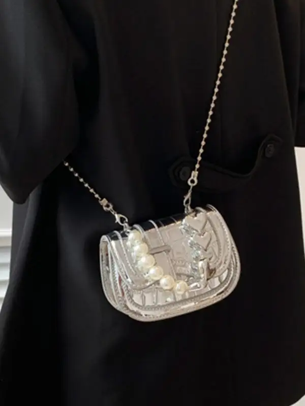 Beaded Shiny Split-joint Bag Accessories Crossbody Bag
