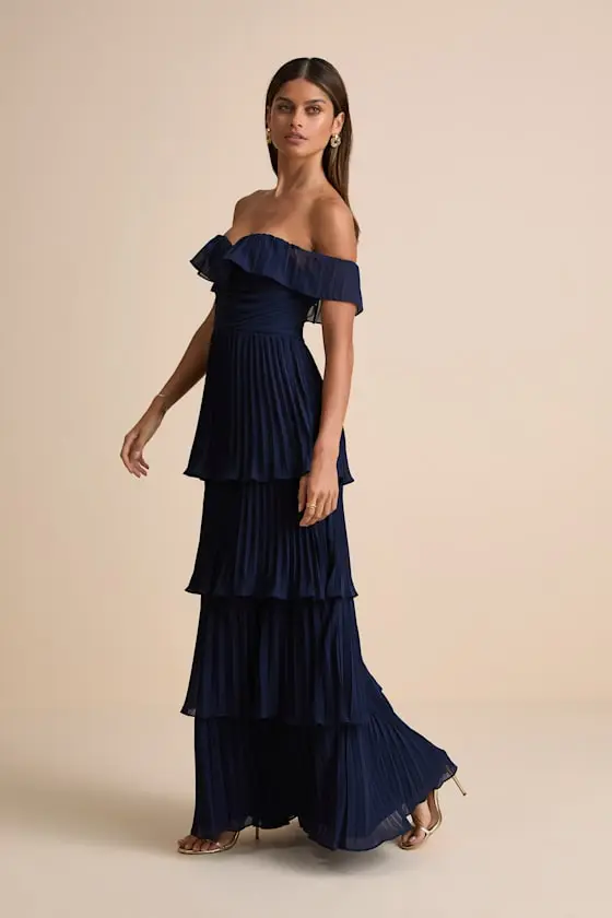 Always Remarkable Light Blue Floral Off-the-Shoulder Maxi Dress