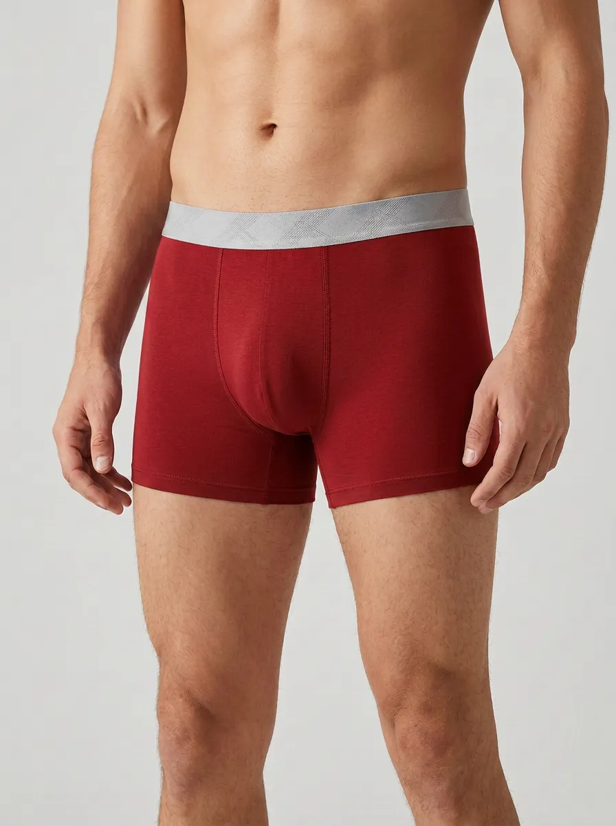 Men's Solid Charcoal Grey Elastic Waistband Boxer Briefs