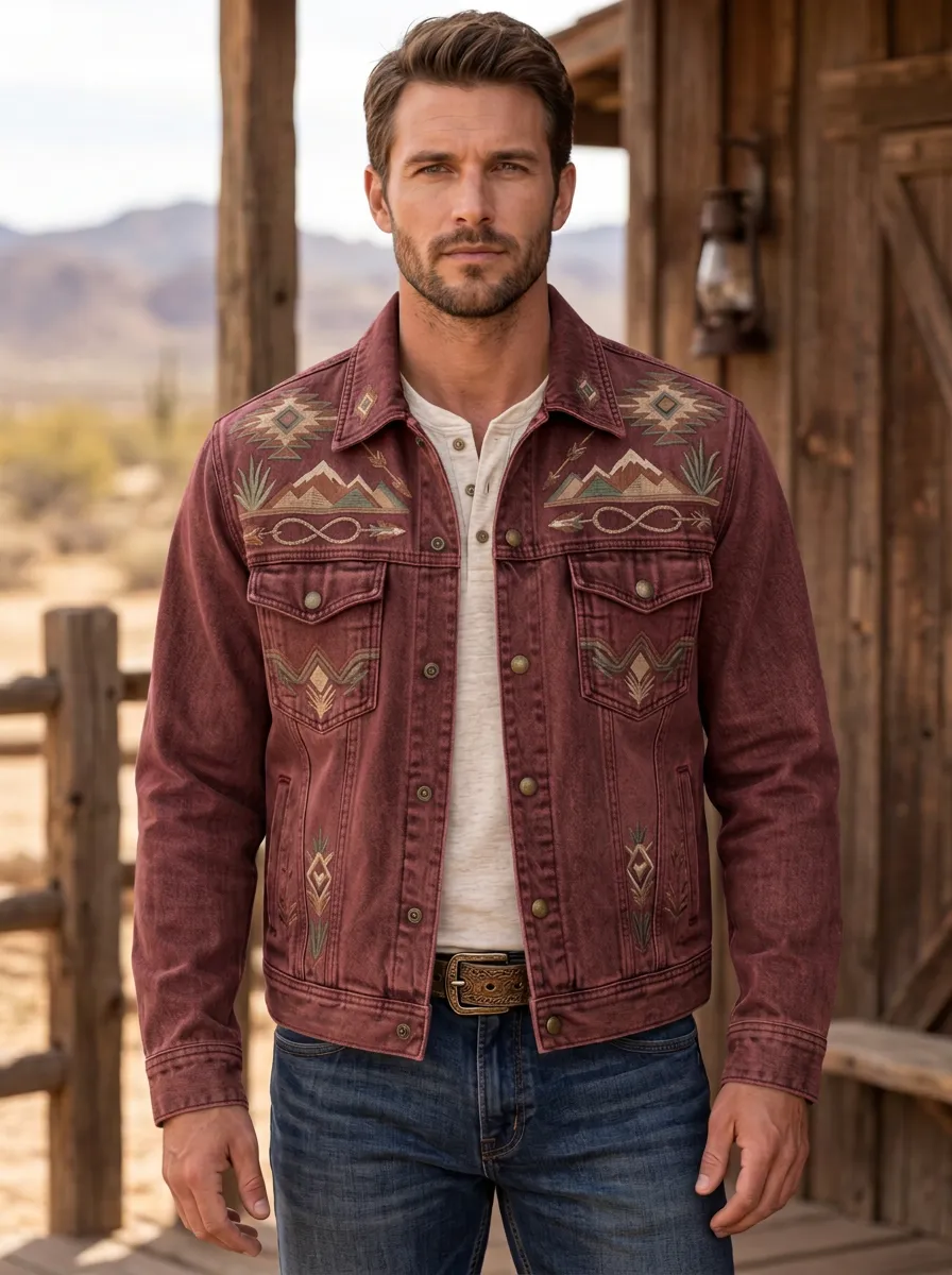 Men's Classic Western Cowboy Mountain Jacket