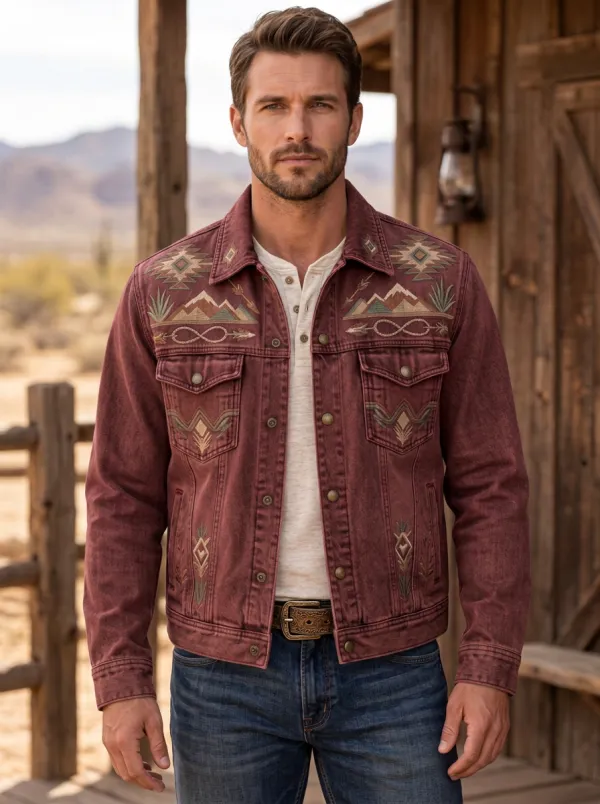 Men's Classic Western Cowboy Mountain Jacket