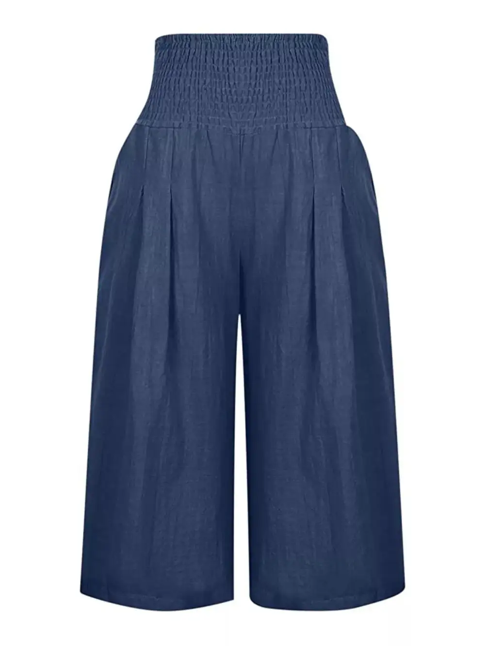 Smocked Wide Leg Capri Pants