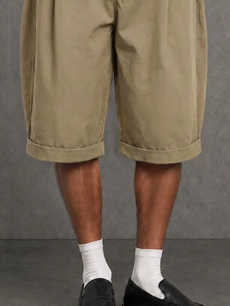 Summer Relaxed Fit Cotton Knee Length Shorts