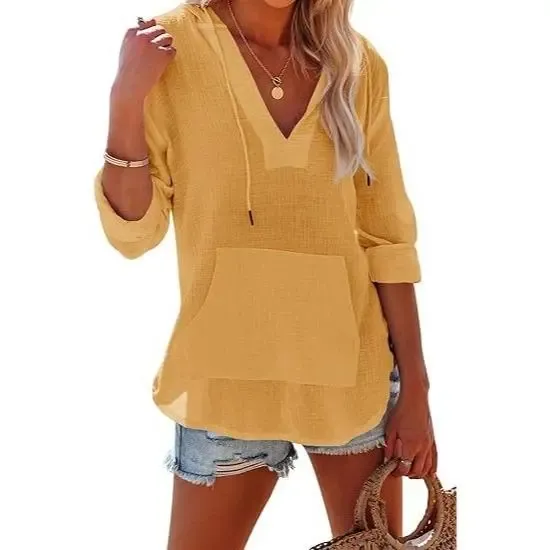 Women's Hooded Beach Cover Up Top