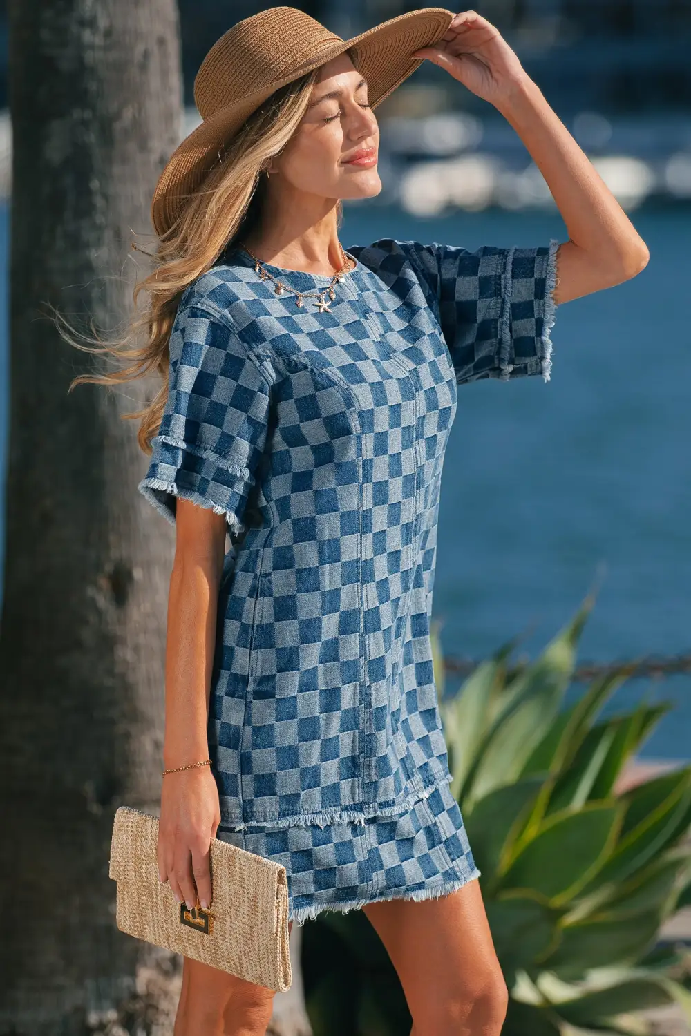 Plaid Denim Mini Dress