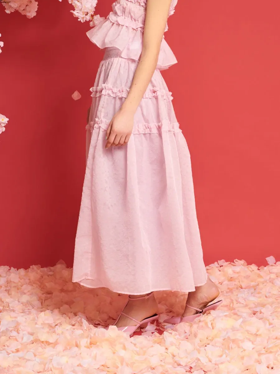 Casual Organza Midi Skirt