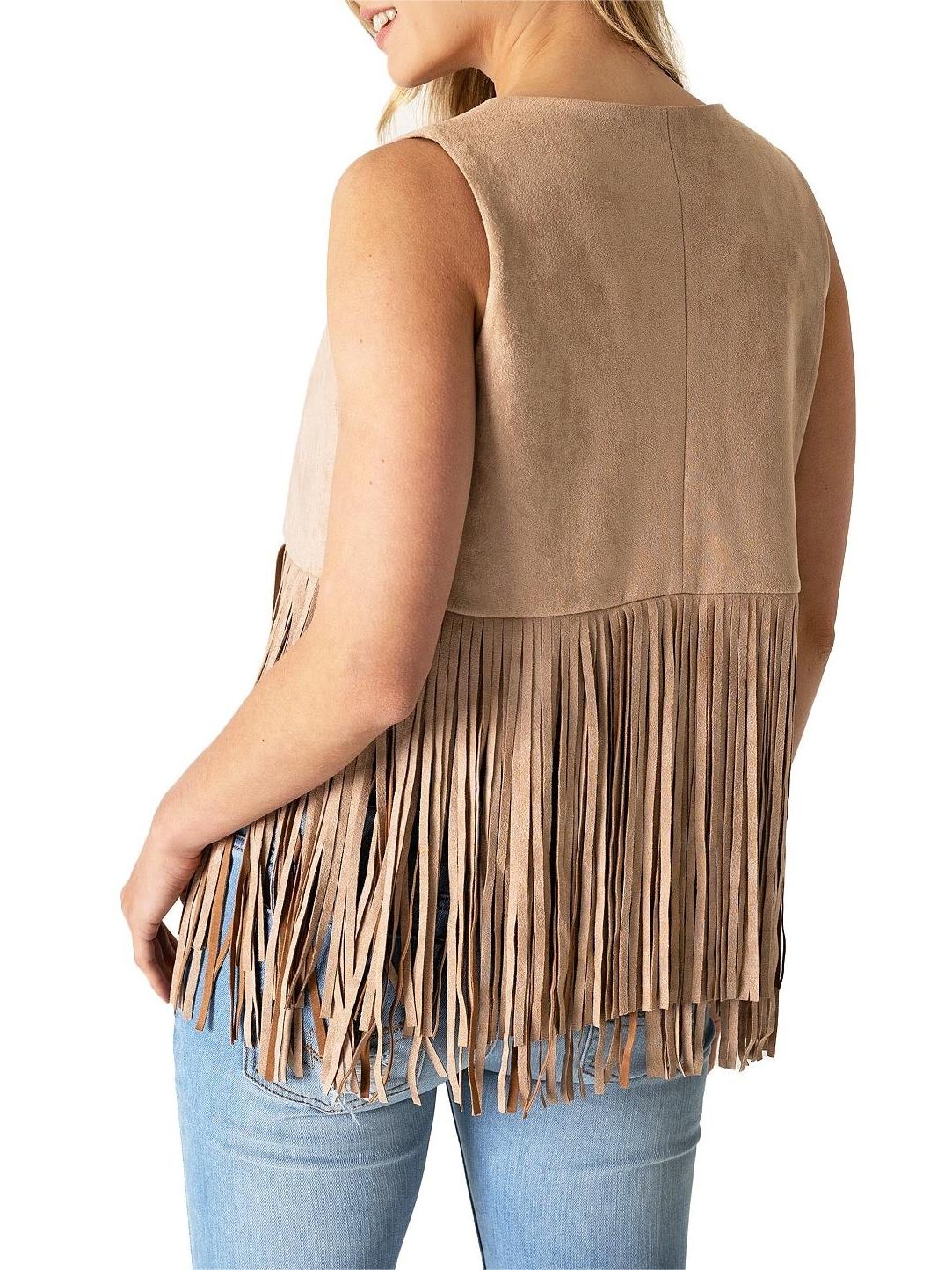 Black Bohemian Fringe Vest