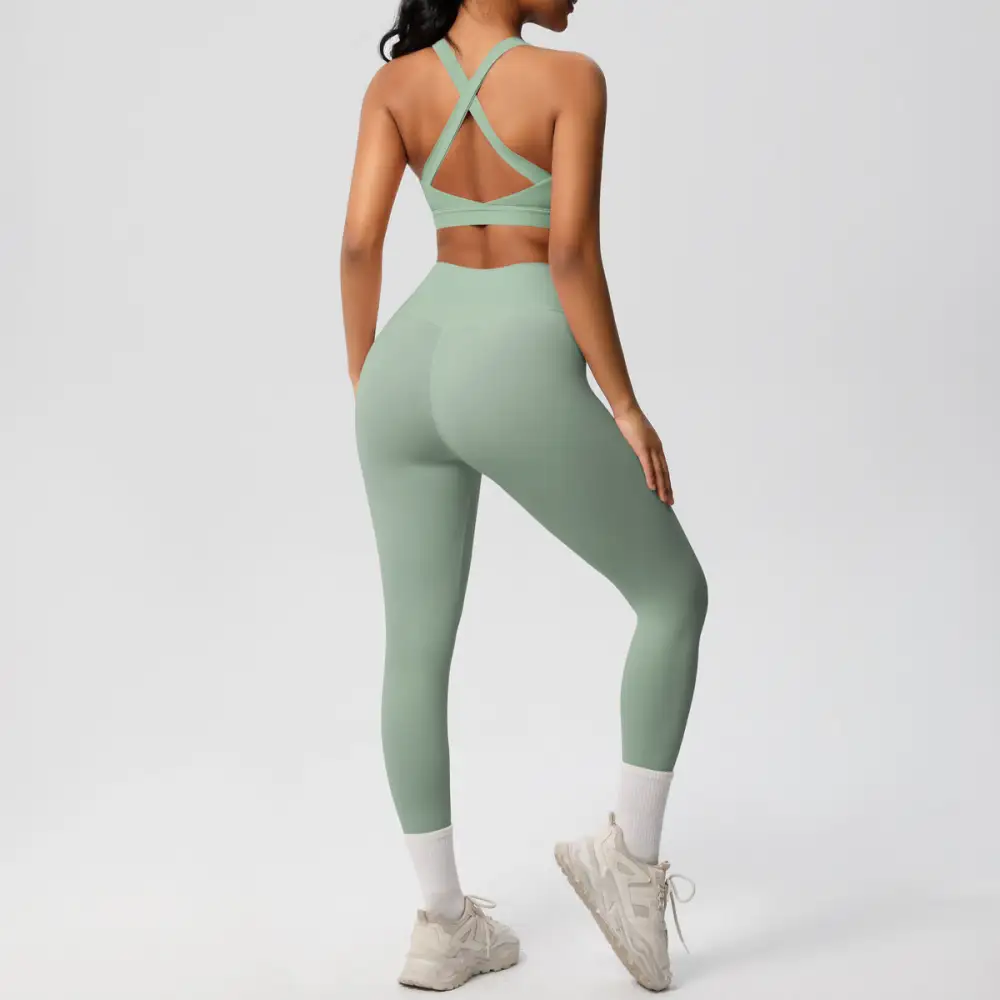 Backless High-Waist Two-Piece Activewear Active Set