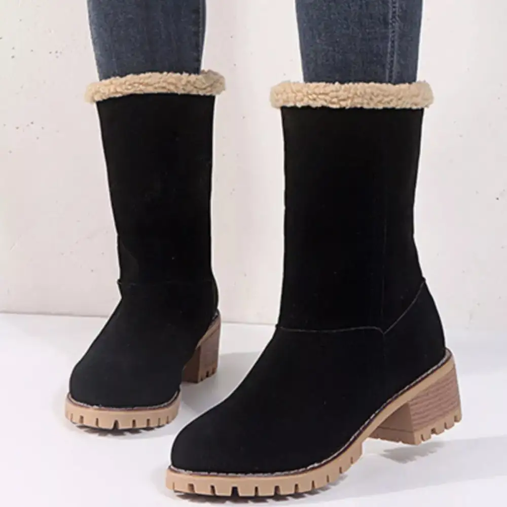 Round Toe Block Heels Boots