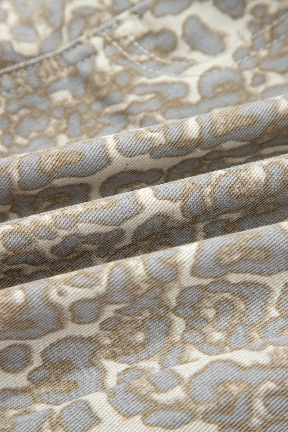 Raw Hem High Waist Leopard Pattern Printed Shorts