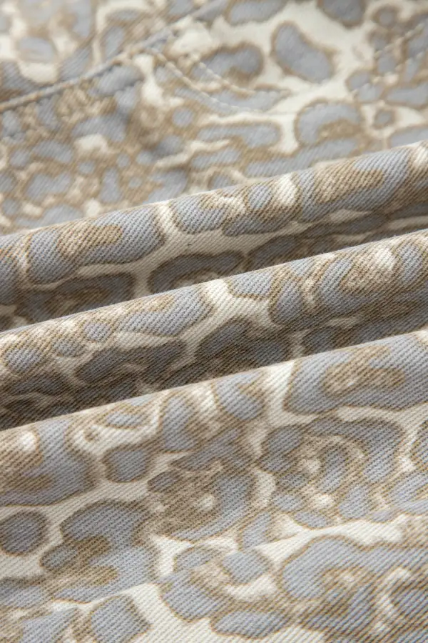 Raw Hem High Waist Leopard Pattern Printed Shorts