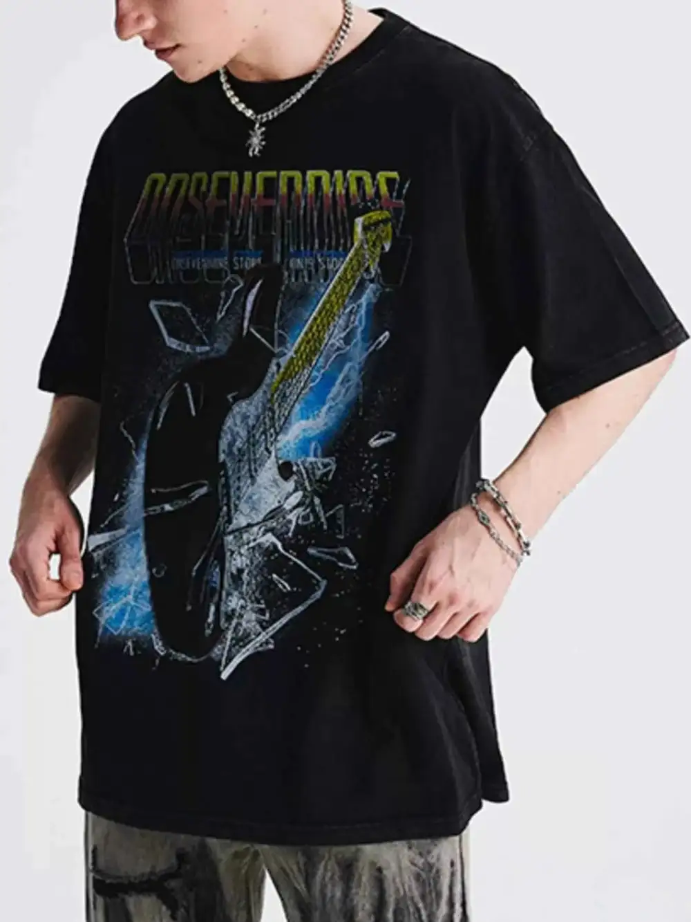 Minimal Graphic Round Neck Short Sleeve T-Shirt