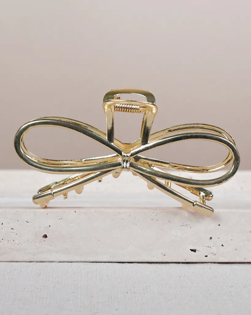 Polished Bow Hair Clip
