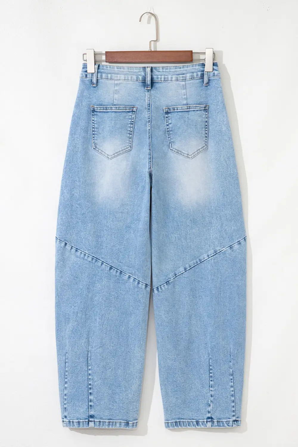 Flower Patched Wash Cropped High Waist Jeans
