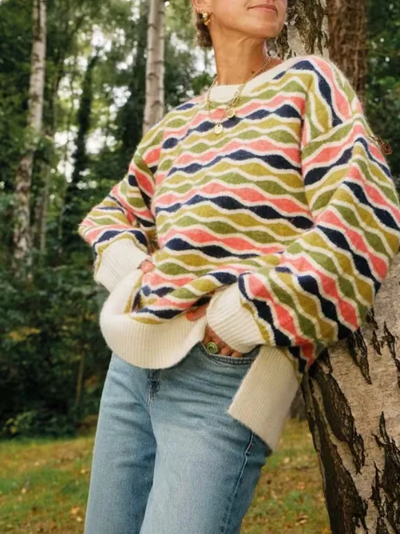 Crew Neck Art Graphic Jumper