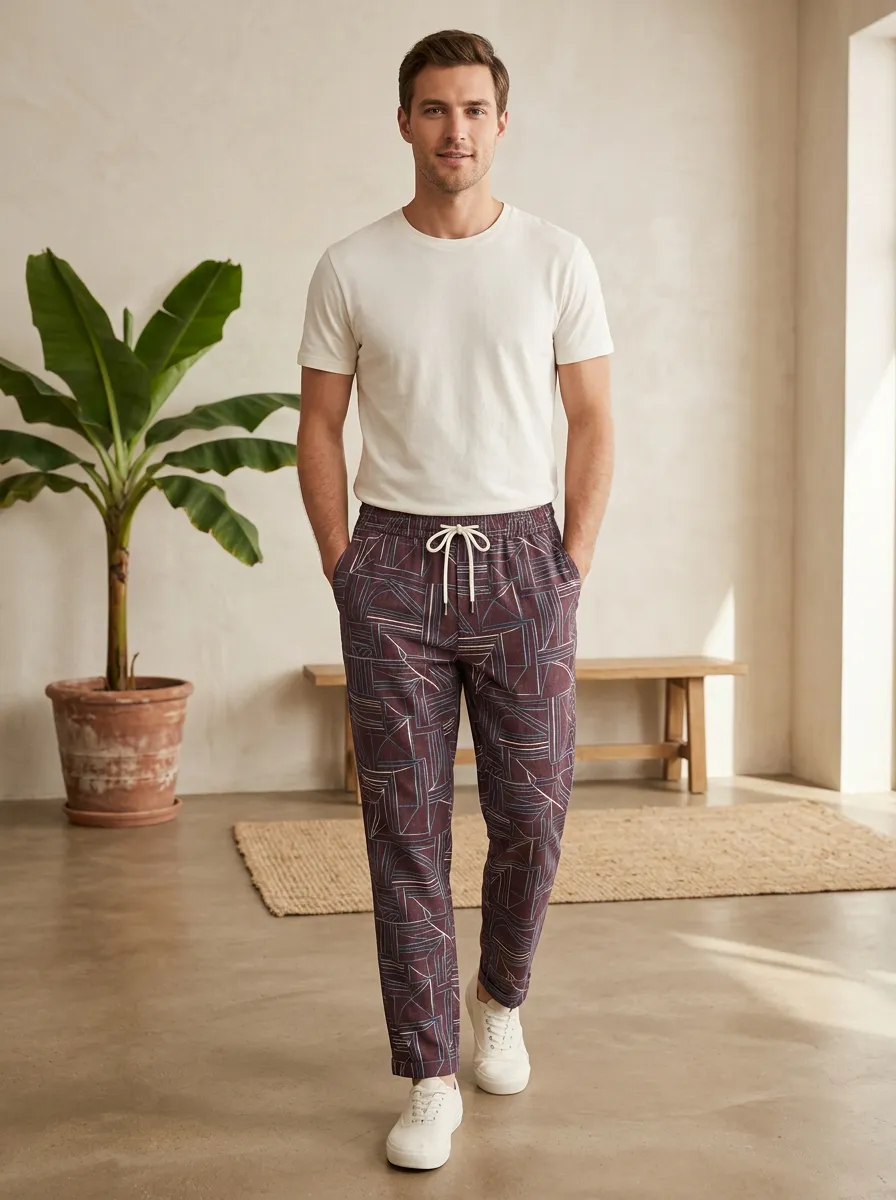 Men's Modern Geometric Printed Pants