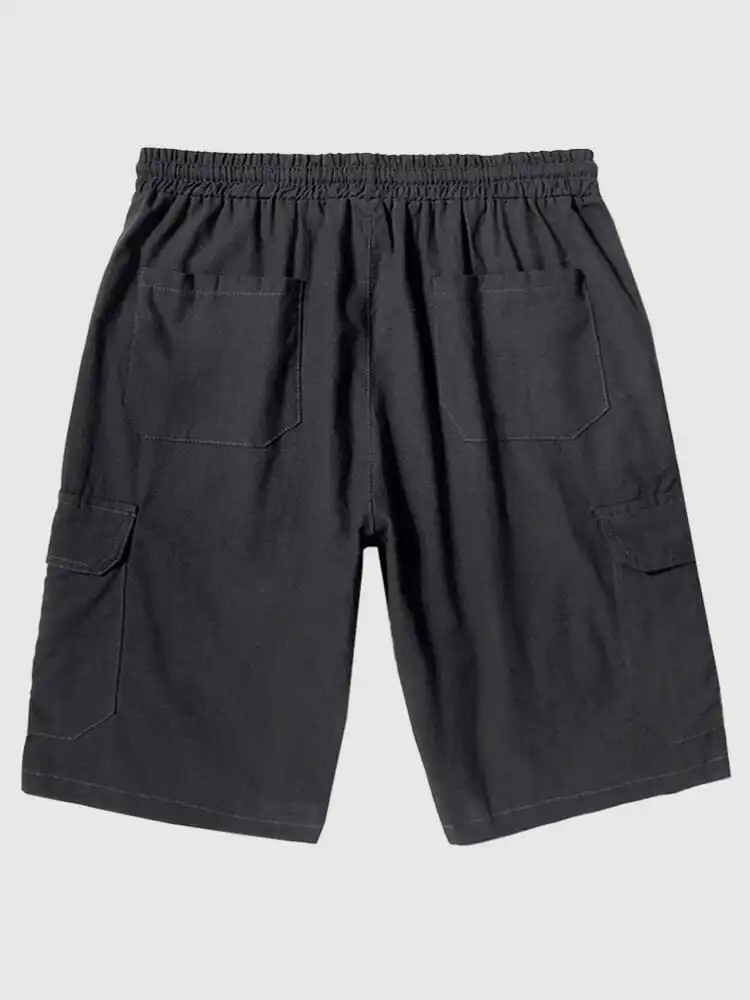 Men's Linen Style Pants Pockets Shorts