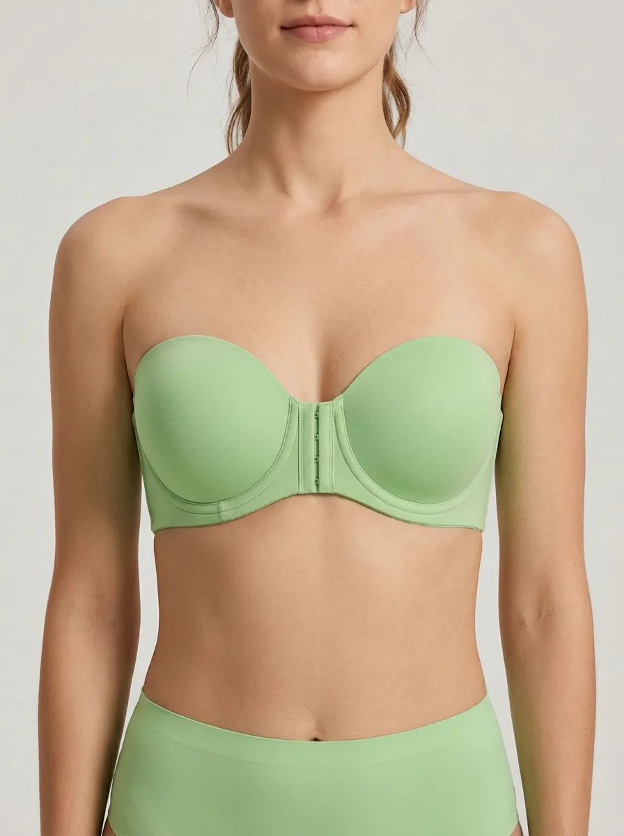 Women's Seamless Front-Closure Strapless Bra