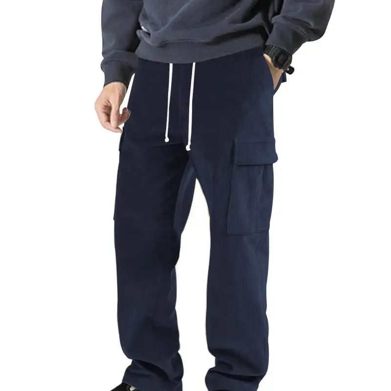 Men's o Cord Cargo Pants Waistband Pockets Cargo Pants