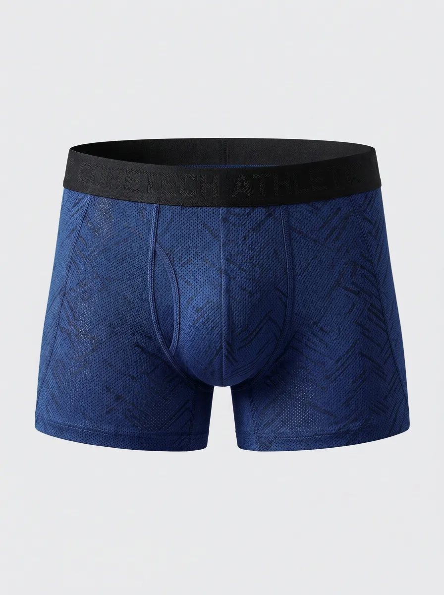 Men's Athletic Performance Geometric Pattern Boxer Briefs