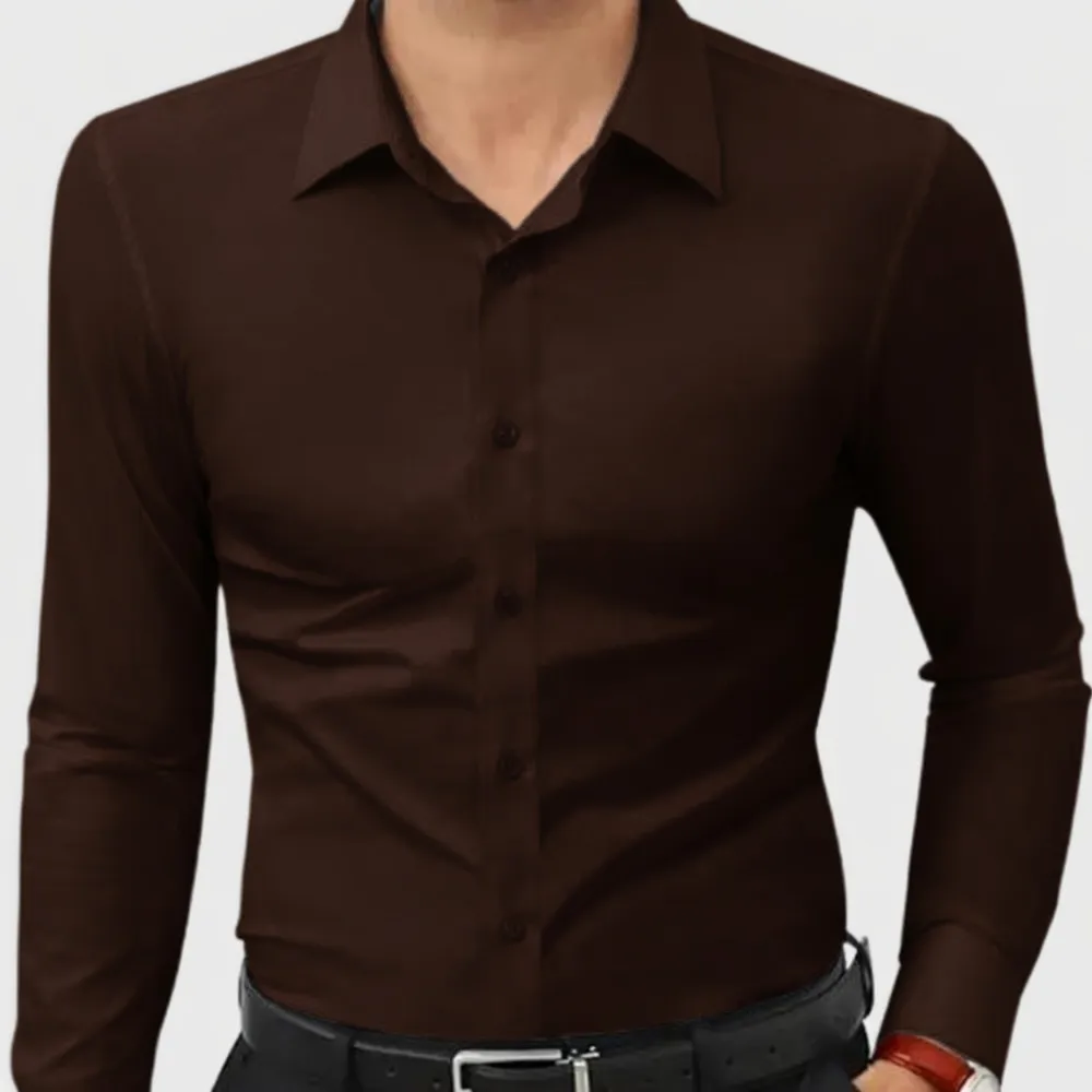 Stretch Slim-Fit Long-Sleeve Button-Down Shirt