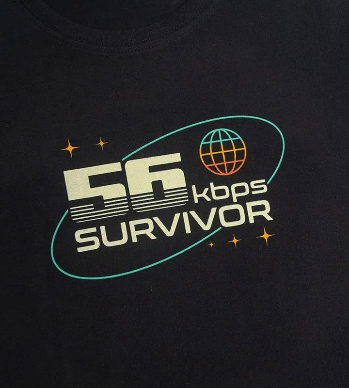 Digital Graphic Short Sleeve Black T-Shirt