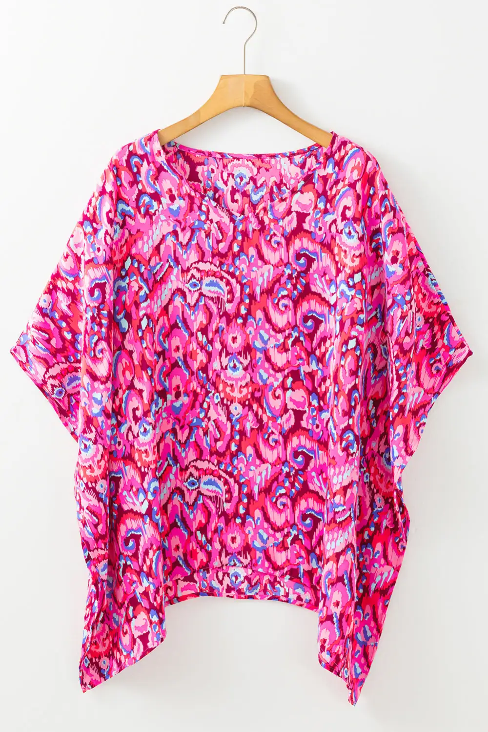 Abstract Print V-Neck Relaxed Fit Blouse