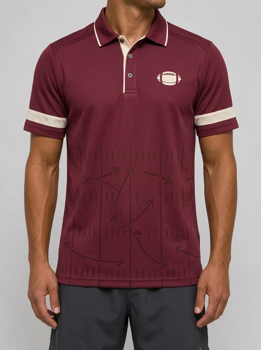 Men's Playbook Graphic Football Polo Shirts