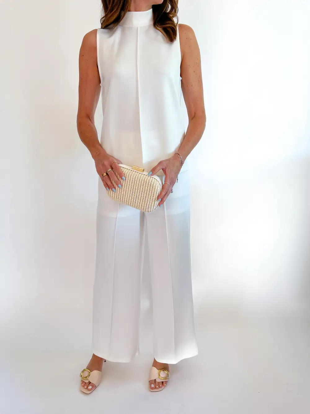 Textured Pleated Pants