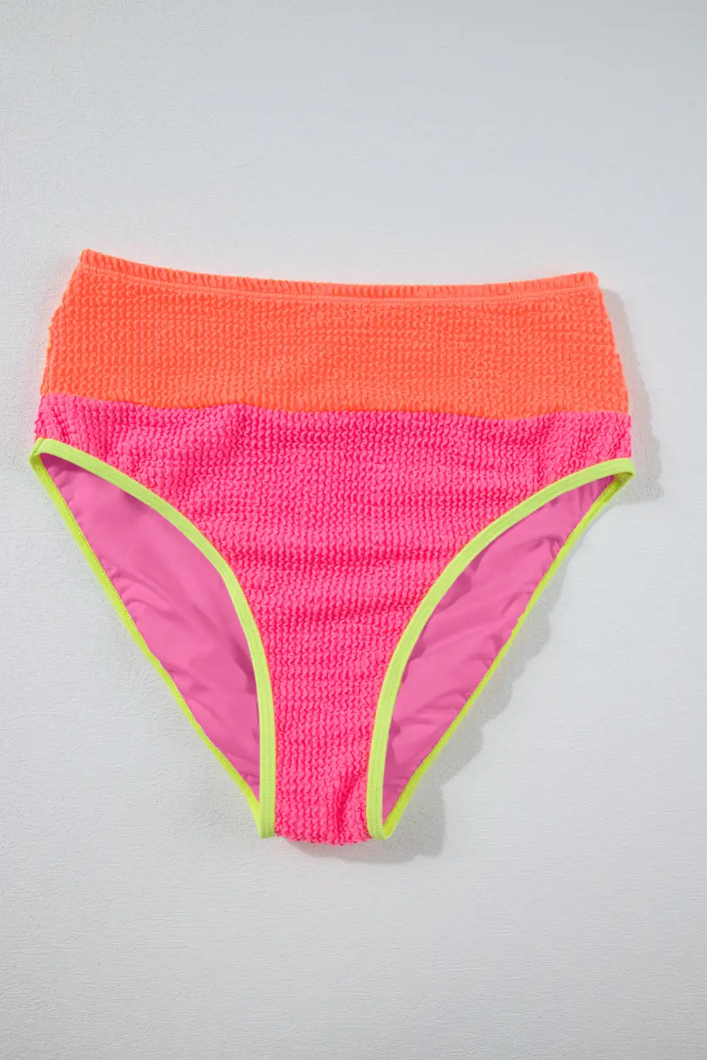 Blocked Pattern High Waisted Bikini Swim Set