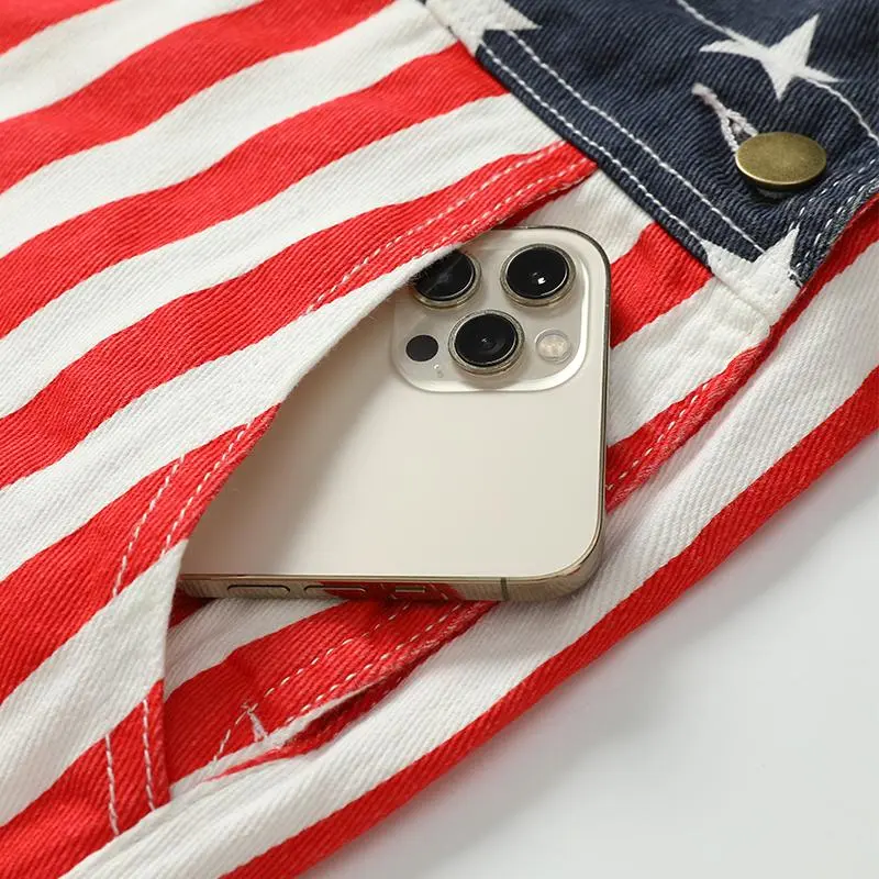 Yuanbang 4Th Of July American Flag Overalls For Men Women Stretchy Memorial Day Coveralls USA Patriotic Gifts For Couples, Father'S Day Romper Summer Menswear Womenswear