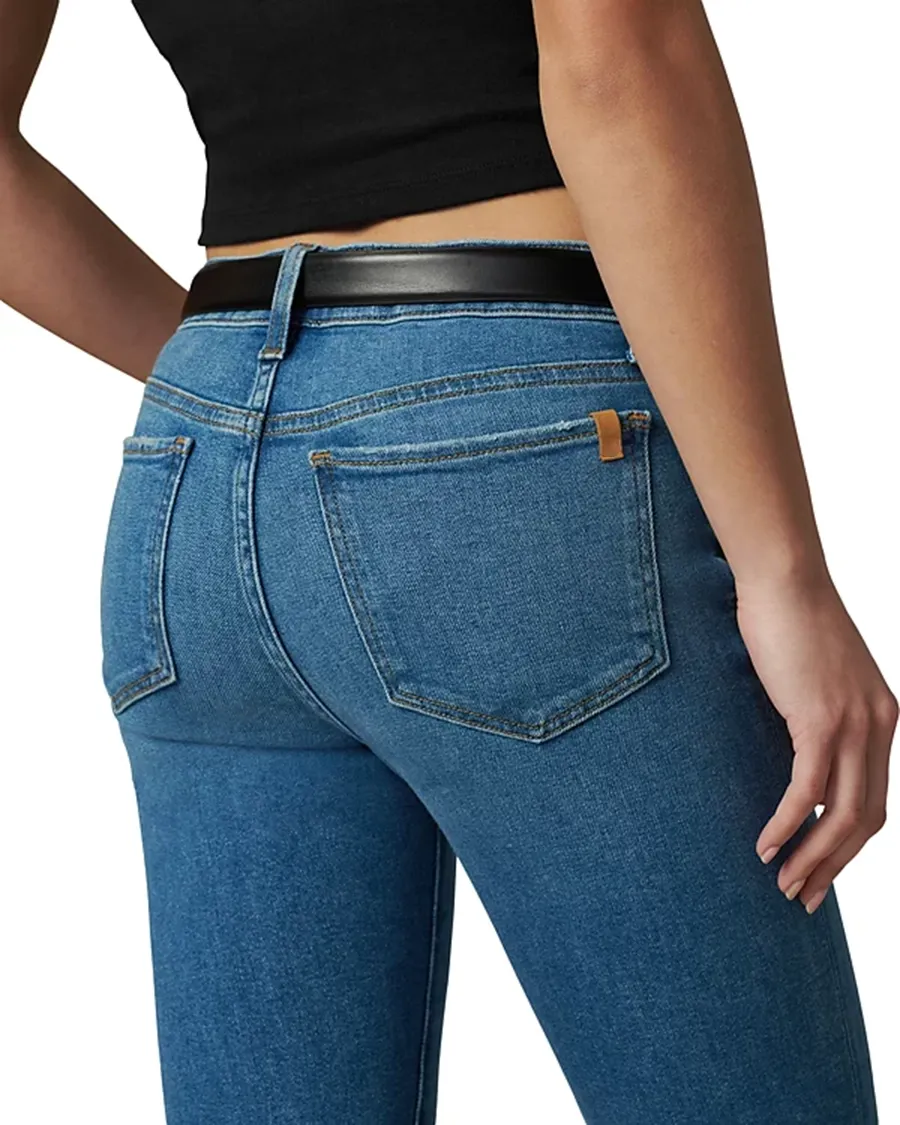 Blue Casual Style Mid Rise Bootcut Jeans