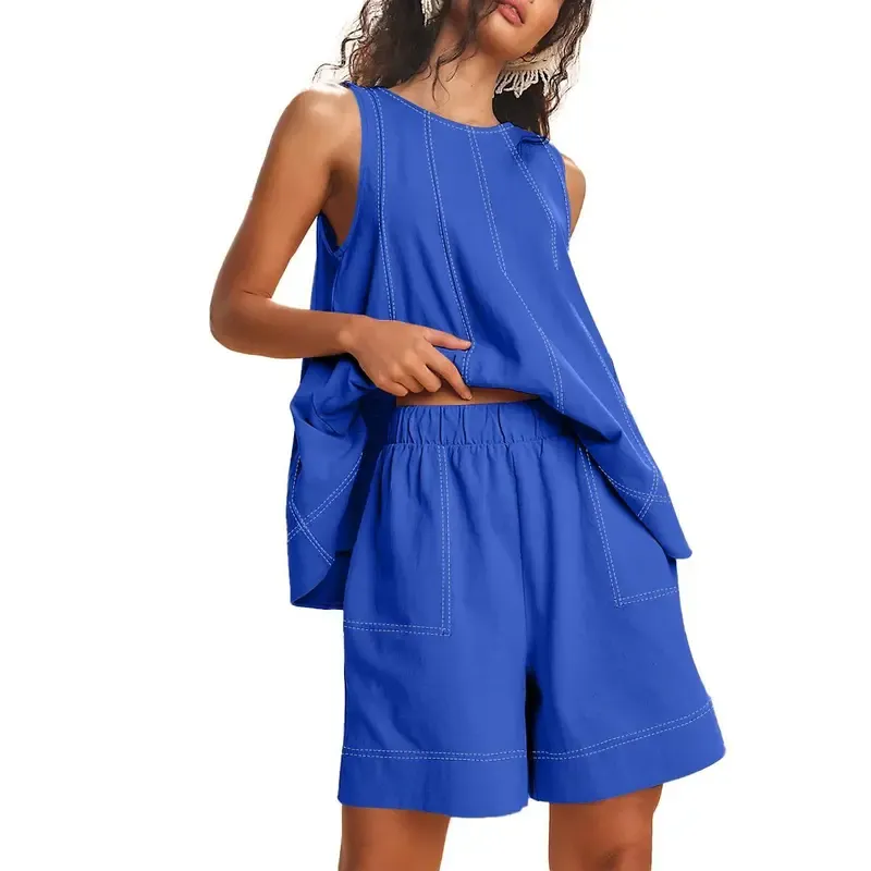 ⏰Hot Sale-Women's Cotton Tank Top & Shorts Set🔥8-Pack - All Colors Included