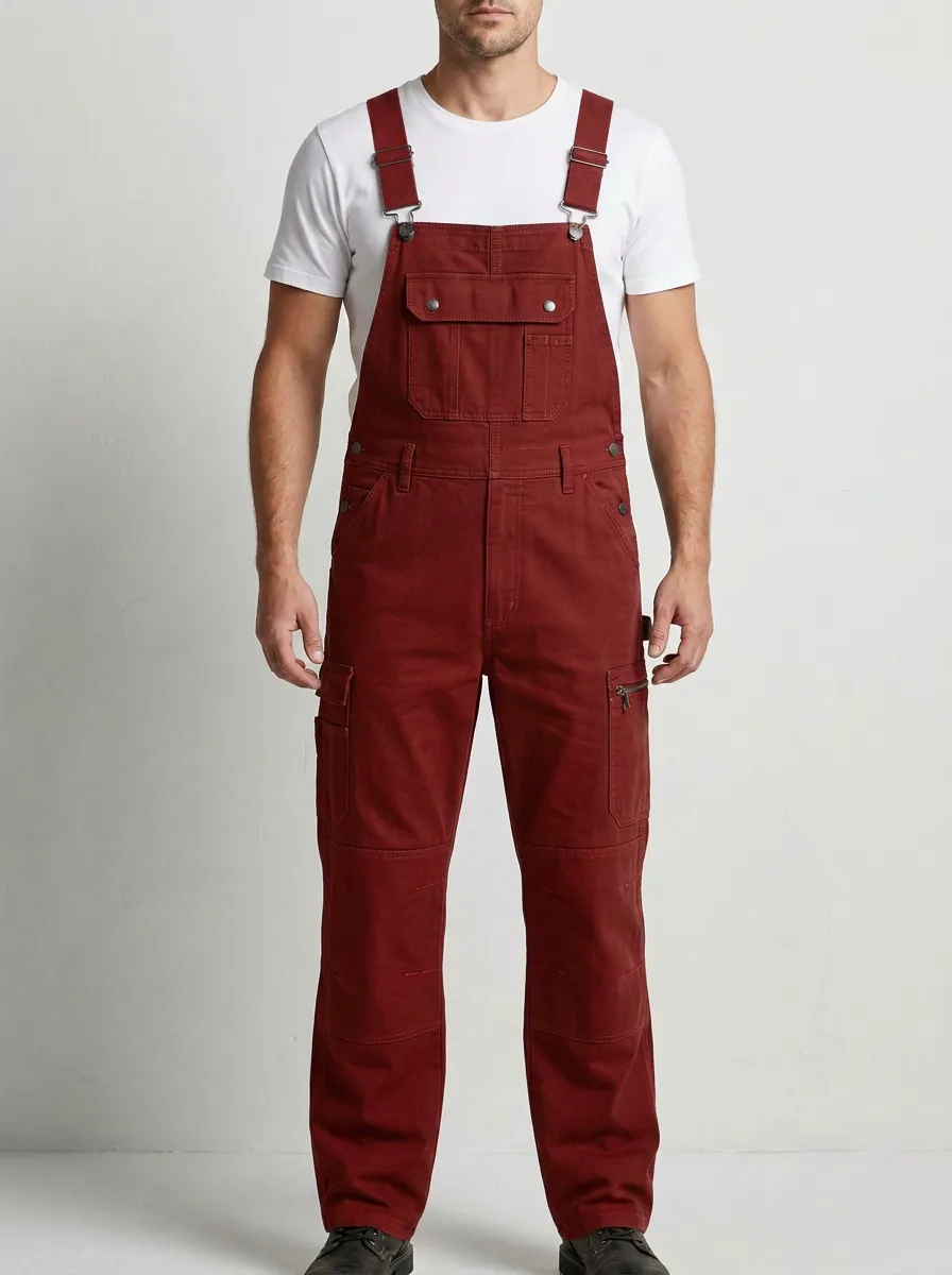 Men's Sport Inspired Multi-Pocket Bib Work Overalls