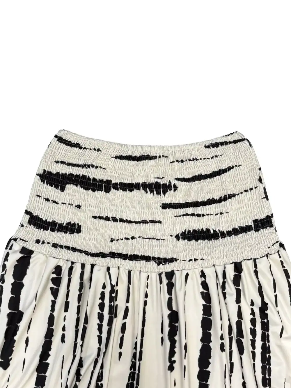 Plain Smocked Asymmetrical Skirt