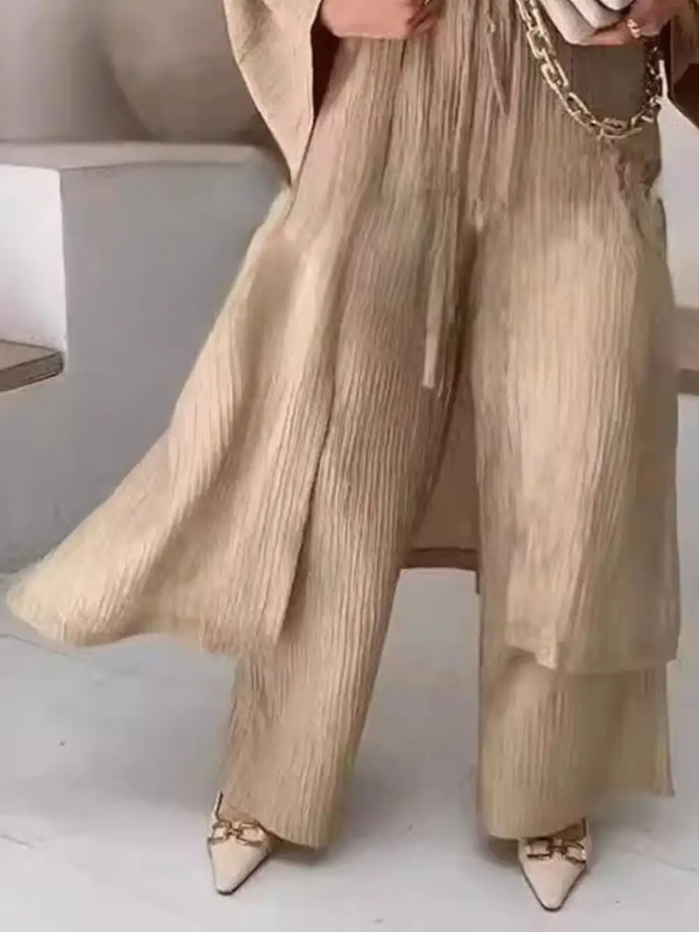 Full Size Textured Knit Cardigan and Pants Set Plus Size
