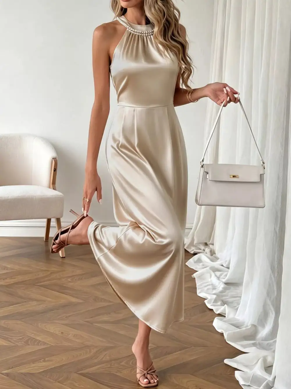 Satin Midi Dress