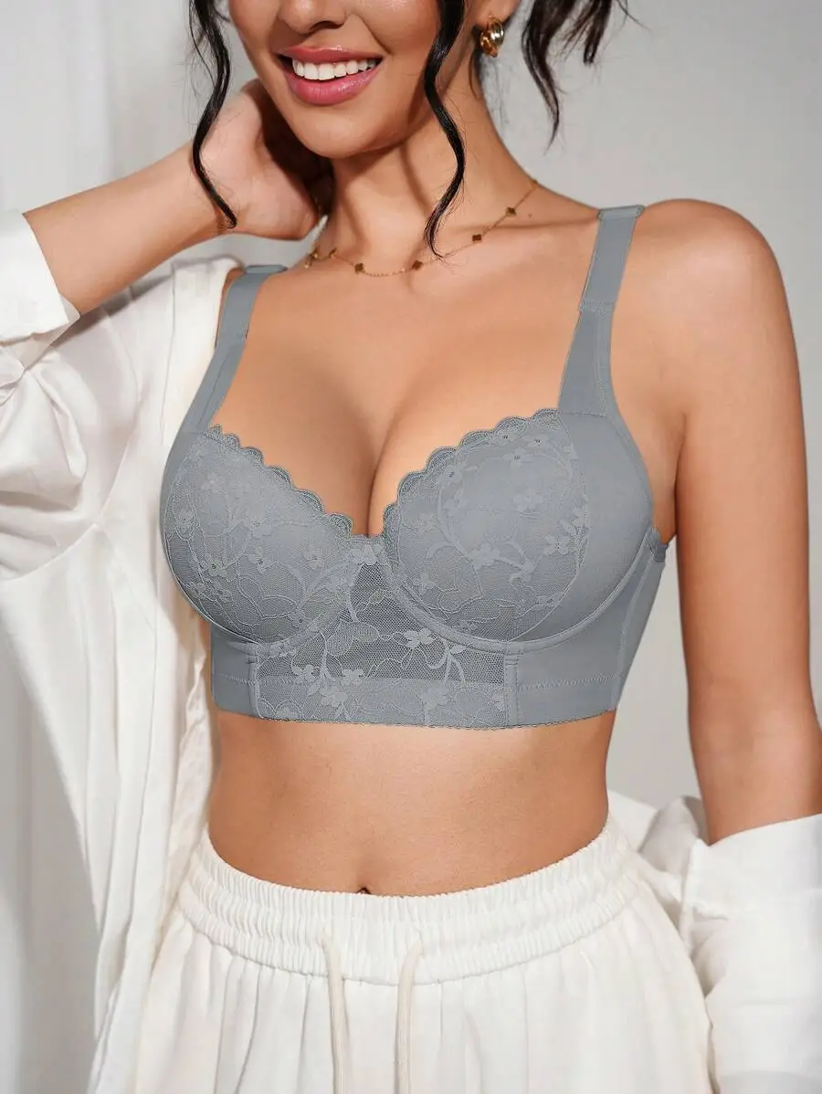 Floral Lace Longline Bra