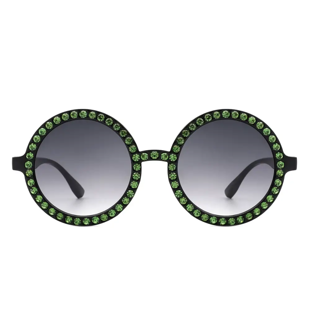 Fuzzy Round Frame Sunglasses