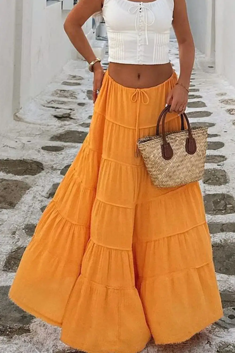 Quiet Drawstring Bohemian Skirt