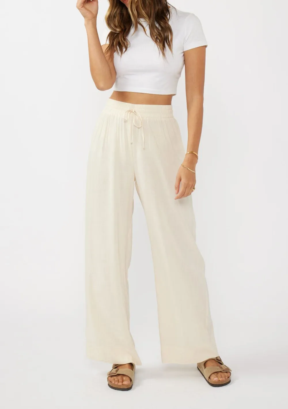 Drawstring High Rise Loose Pants