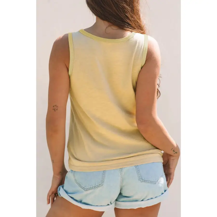Round Neck Wide Strap Tank