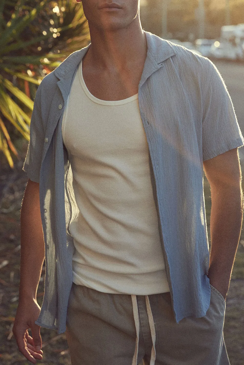 Peach Textured Short Sleeve Shirt