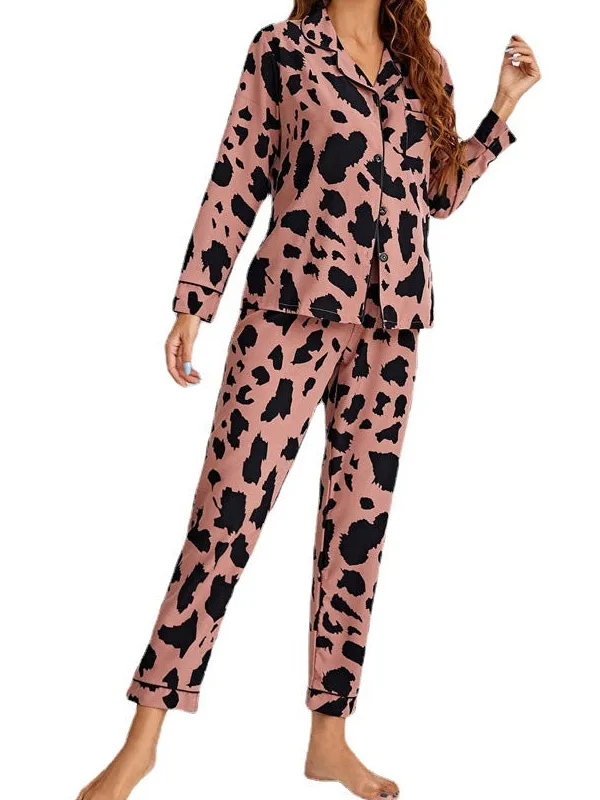 Two Piece Animal Print Long Sleeve Pajama Set