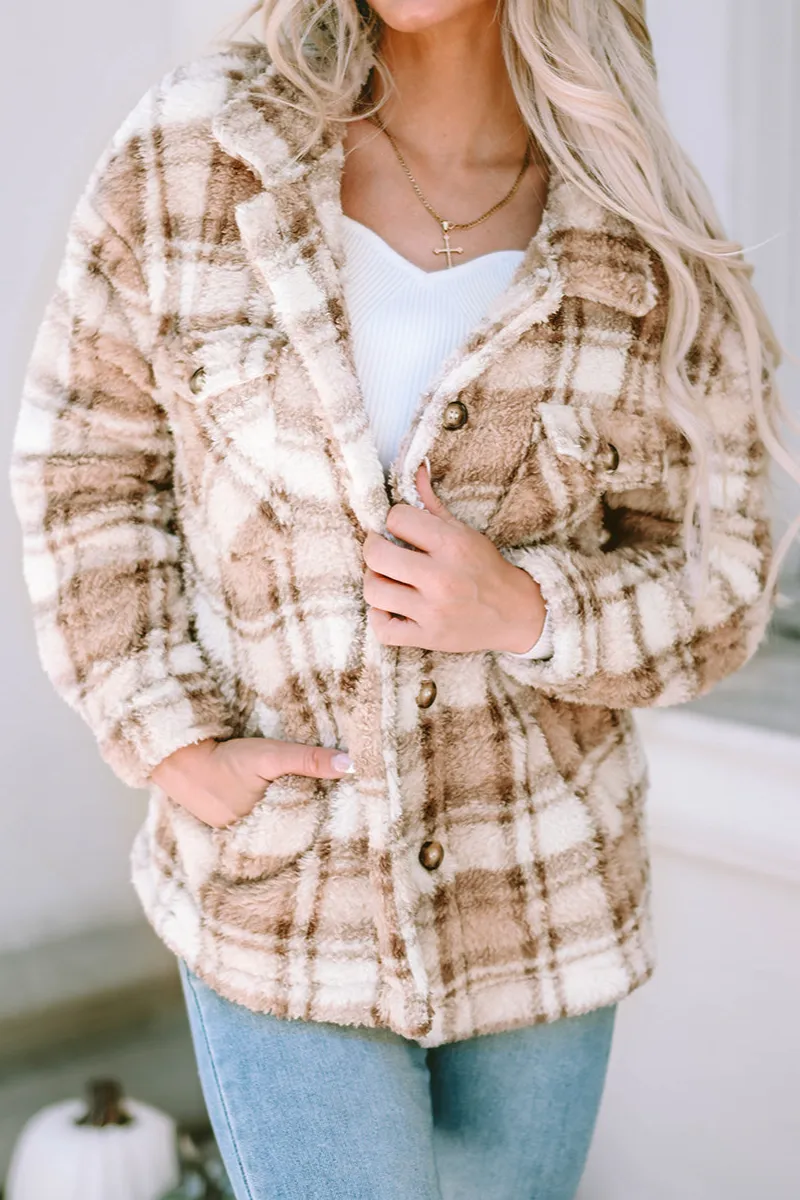Plaid Sherpa Pocket Jacket