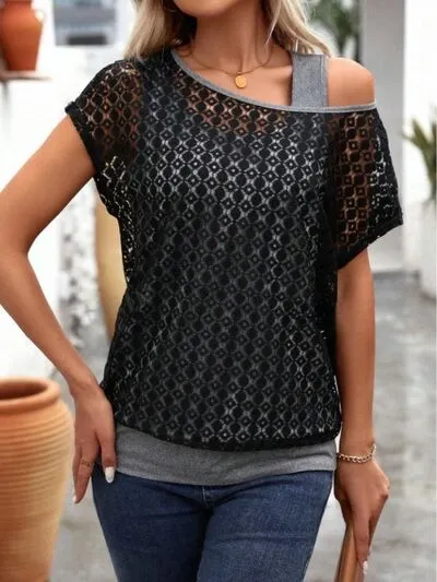Everyday Short-Sleeve Lace-Detail T-Shirt