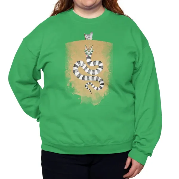 Striped Serpent Graphic Sweatshirt