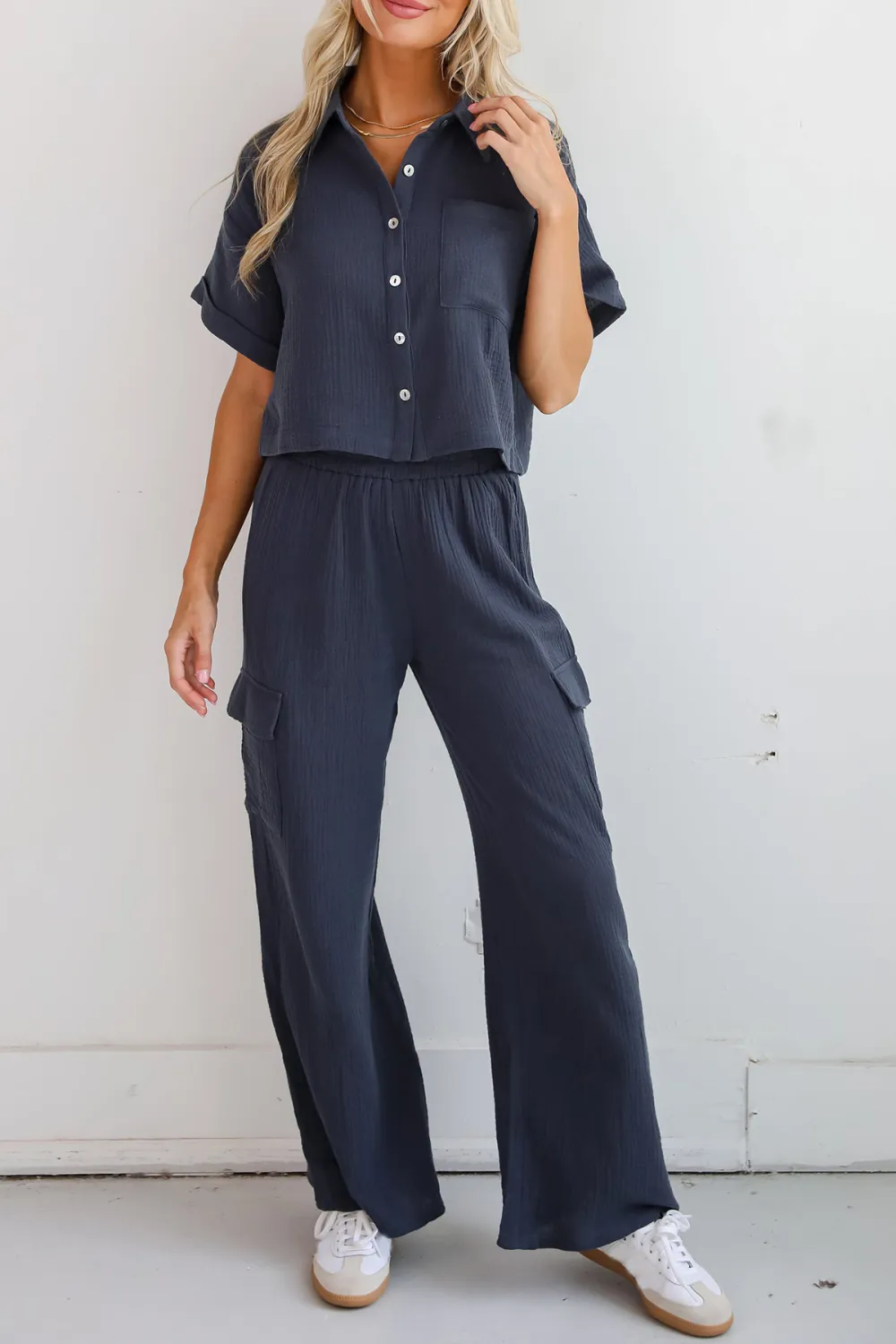 Perfect Charcoal Linen Cargo Pants