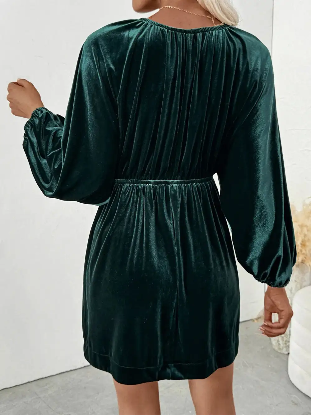 V Neck Ruched Dress Casual
